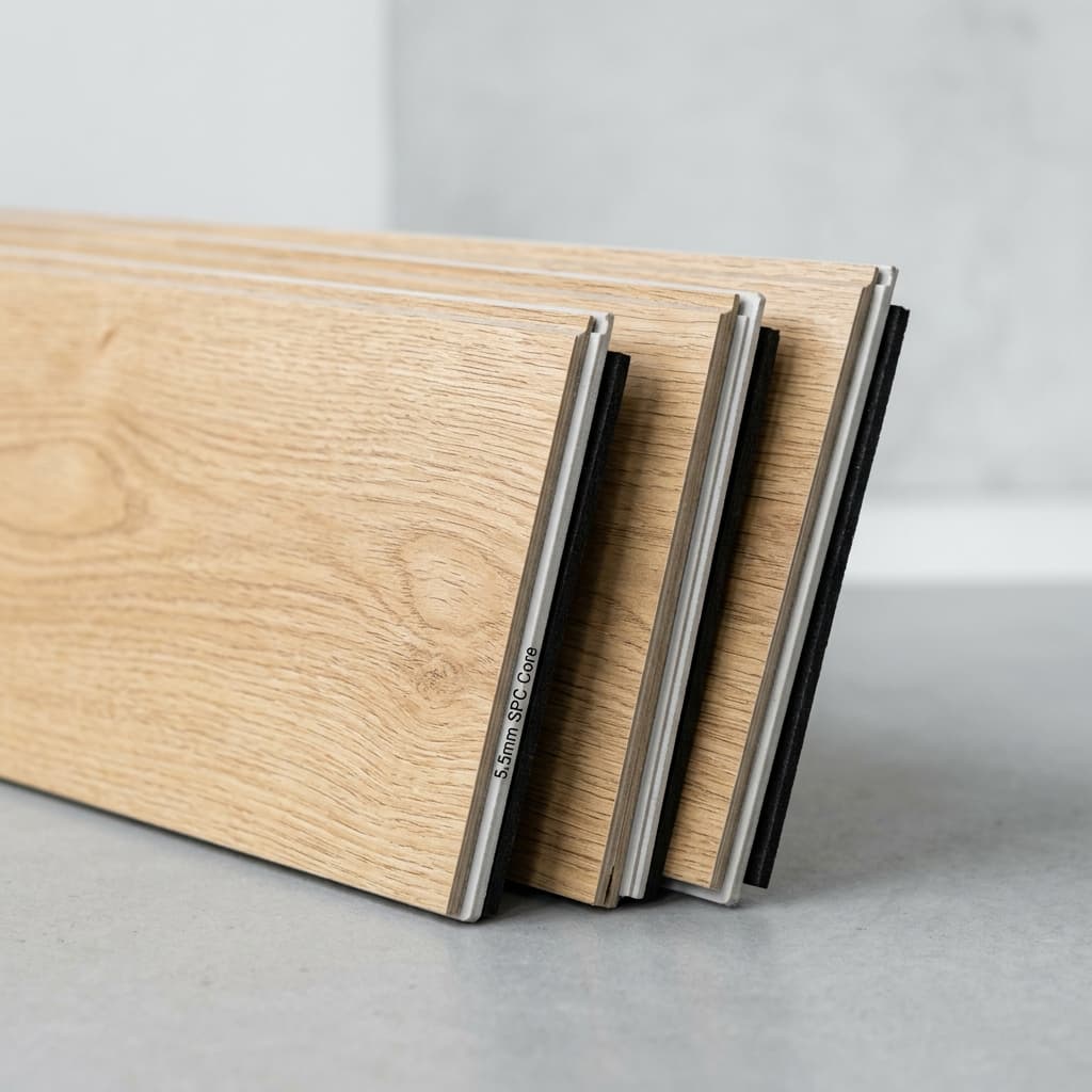 Close up of Light SPC Vinyl Flooring